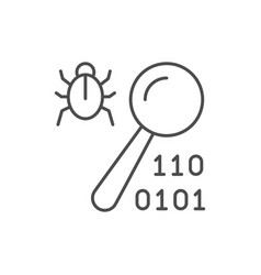 Bug Searching Line Outline Icon