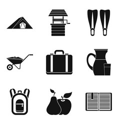 Agritourism Icons Set Simple Style