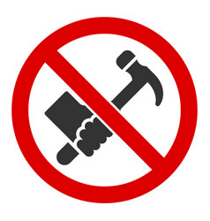 Flat No Working Hammer Icon