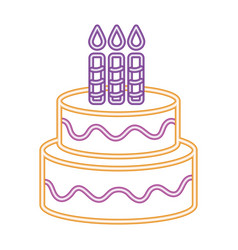 Neon Party Birthday Cake Icon