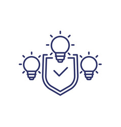 Patent Protection Icon Protect Idea Line