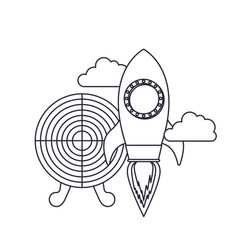 Rocket With Target Shooting Isolated Icon