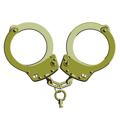 Flat Of Handcuffs With A Key