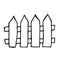 Hand Drawn Doodle Icon Of A Wooden Fence