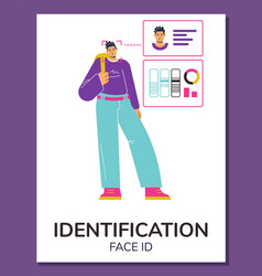 Poster Or Vertical Banner About Face Id Biometrics