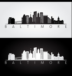 Baltimore Usa Skyline And Landmarks Silhouette