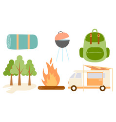 Cartoon Camping And Hiking Equipment