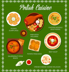 Polish Cuisine Menu With Vegetable And Meat Food