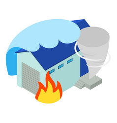 Property Insurance Icon Isometric Big Wave