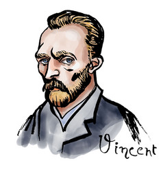 Vincent Van Gogh Watercolor Portrait