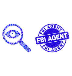 Blue Grunge Fbi Agent Stamp Seal And Investigate