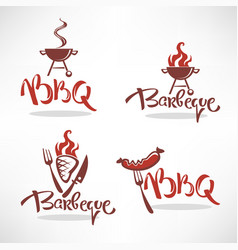 Collection Of Bbq Logo Labels Symbols