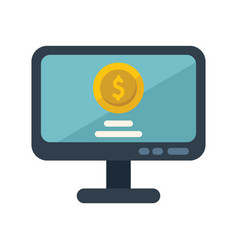 Finance Monitor Icon Flat Payment Service