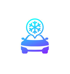 Frost Warning Icon With A Car