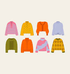 Knitted Sweaters Cartoon Women Wearing Wool