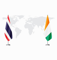 Thailand And Ivory Coast Flags For Official