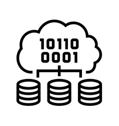 Cloud Computing Software Line Icon