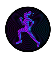 Running Woman Creative Silhouette Created From