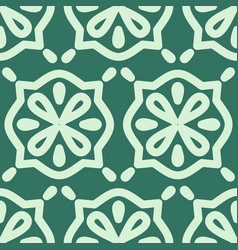 Abstract Floral Seamless Pattern On Emerald