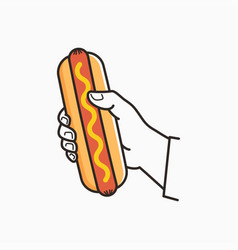 Hand Hold Hotdog Male Holding Hot Dog