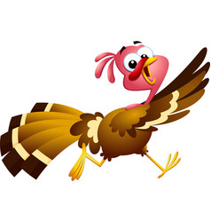 Scared Turkey Baby Cartoon Character Running