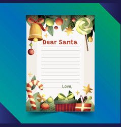 Watercolor Santa Letter Template Design