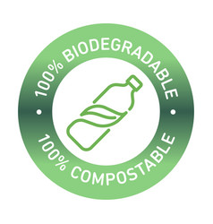 100 Bioplastic Biodegradable Compostable Line Icon