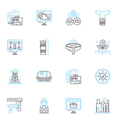 Advanced Manufacturing Linear Icons Set