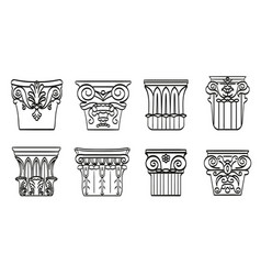 Classical Column Architecture Element Columns Set