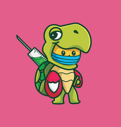 Cute Animal Doctor Turtle Coronavirus Wearing