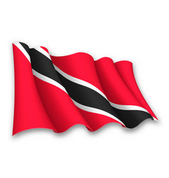 Realistic Waving Flag Of Trinidad And Tobago