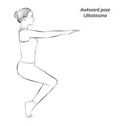 Sketch Of Awkward Pose Utkatasana