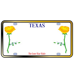 Texas Yellow Rose License Plate