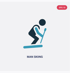 Two Color Man Skiing Icon From People Concept