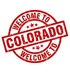 Welcome To Colorado Red Stamp