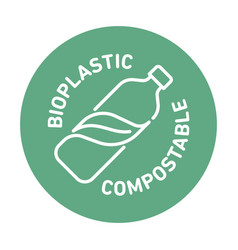 100 Bioplastic Biodegradable Compostable Line Icon