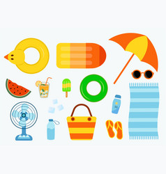 A Set Of Summer Things For Beach Holiday