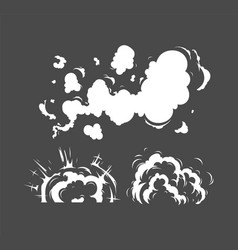 Cartoon Steam Clouds Mist Puff Fog Watery Vapor