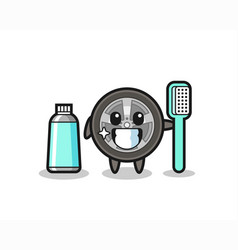 Mascot Car Wheel With A Toothbrush