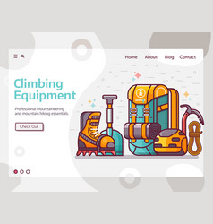 Mountain Climbing Tools Line Art Web Banner