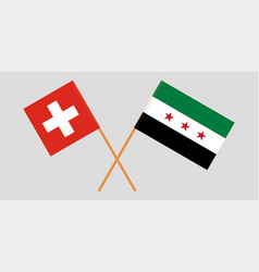 Syrian National Coalition And Switzerland Flags