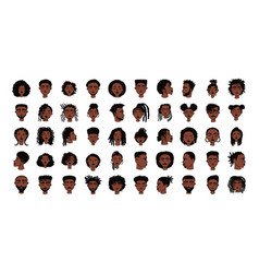 Group Fifty Afro Ethnic People Avatars