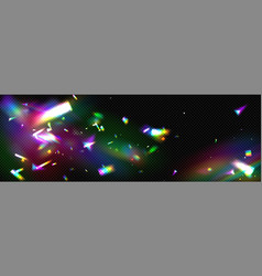 Holographic Confetti Flying On Black Background