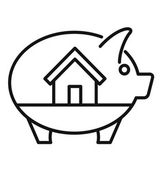 House Piggy Bank Icon Outline Building