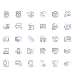 Smartph Line Icons Collection Technology