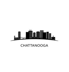 Chattanooga City Skyline Black Cityscape Isolated