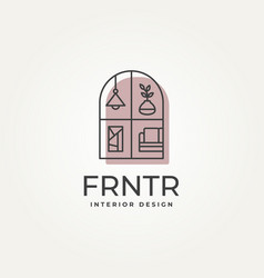 Furniture Interior Design Line Art Logo