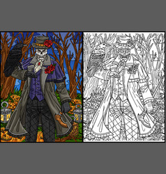 Halloween Skeleton Suit Coloring Page