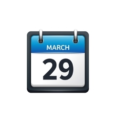 March 29 Calendar Icon Flat