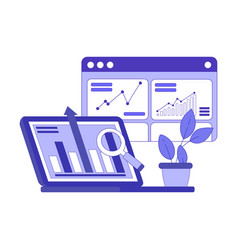 Market Sales Graph Or Chart On Laptop Screen